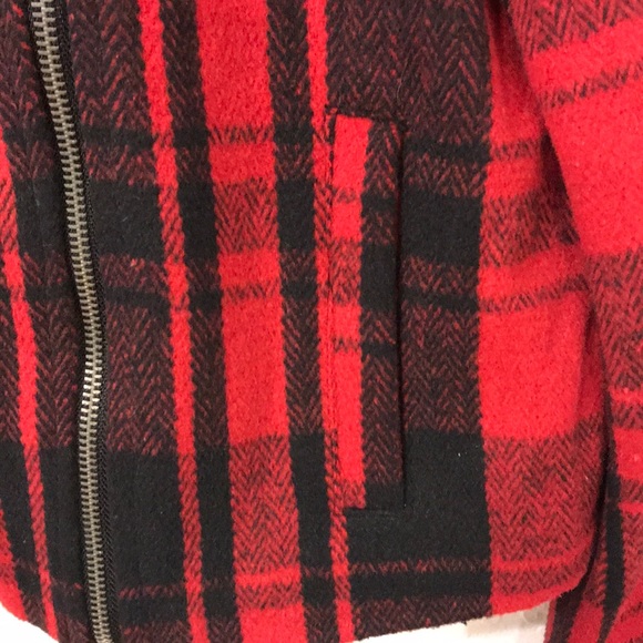 JACK by BB DAKOTA black red checkered blazer zip M - Picture 4 of 8